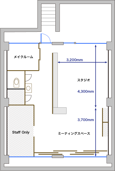 スタジオ間取り